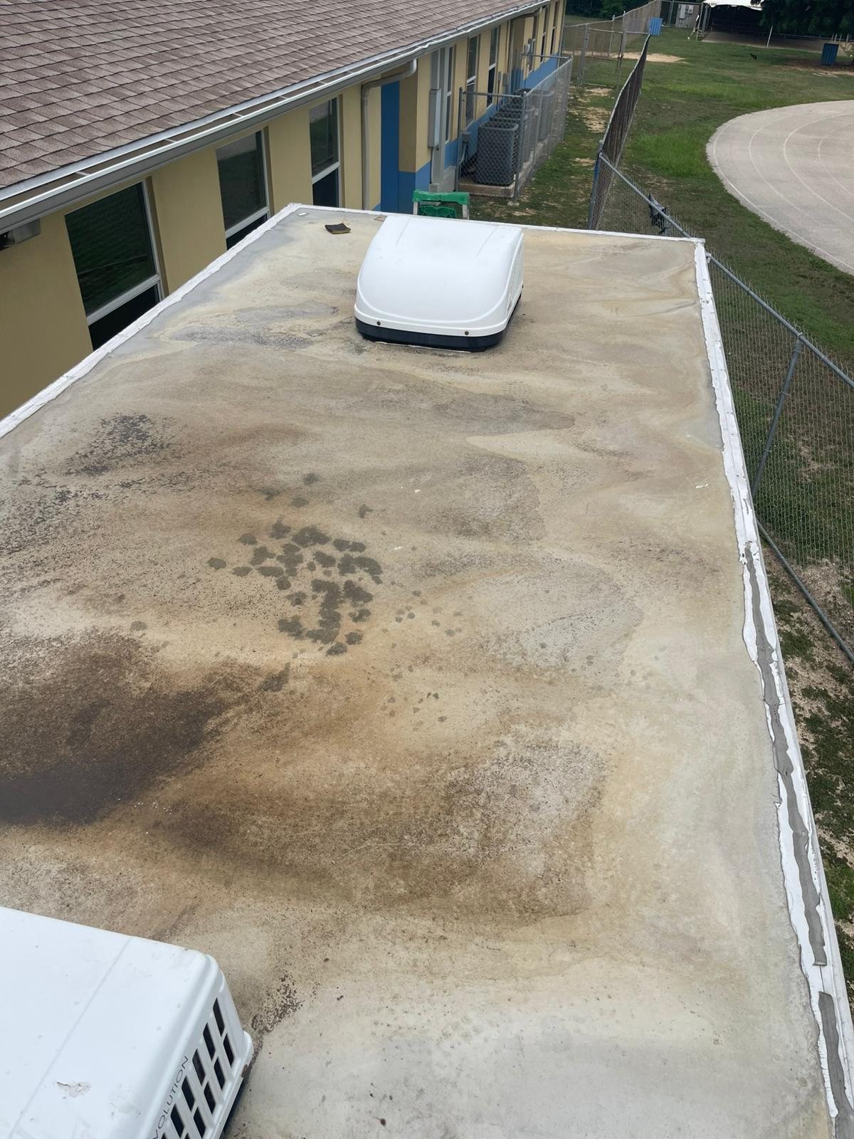 Roof before coating — dirty, weathered surface