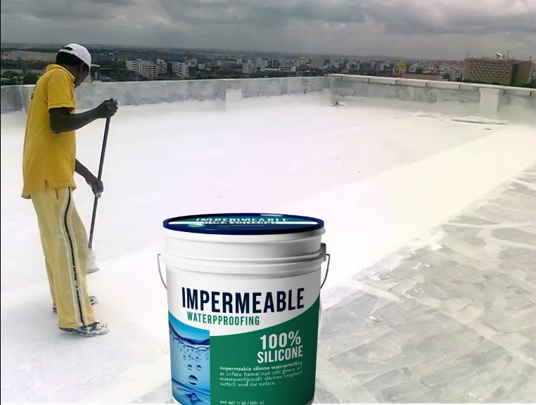 Roof application in progress